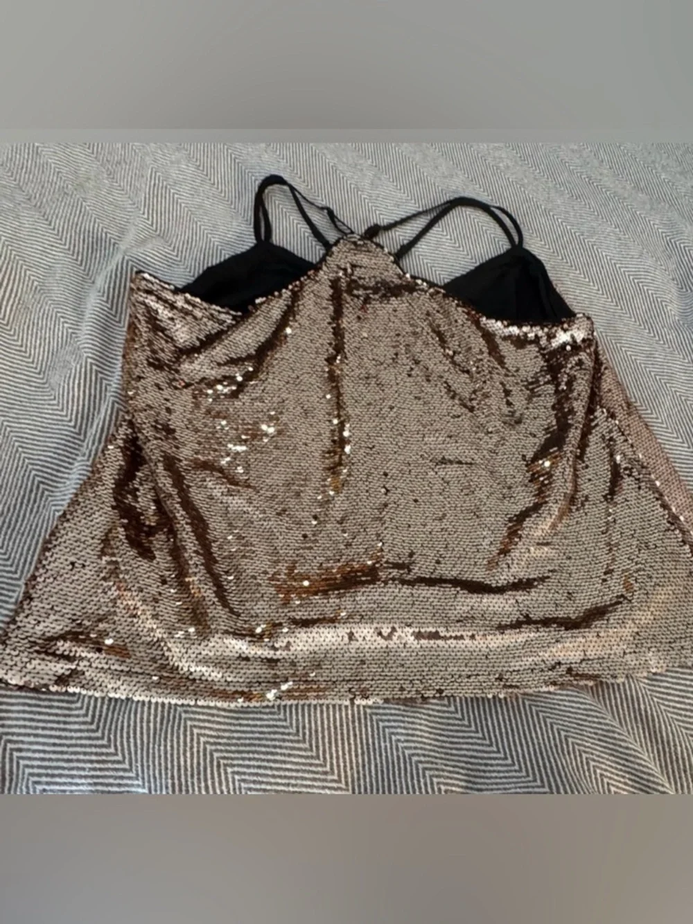 CITY CHIC Rose Gold Sequin Fancy Cami -Plus Size 18 - Picture 4 of 6
